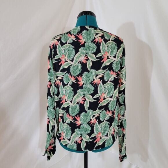 For Love & Lemons Tropical Long Sleeve Wrap‎ Blouse - Size Medium - Picture 6 of 10